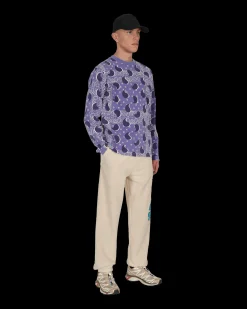 Awake NY T-Shirts^Big Paisley Longsleeve T-Shirt Blue