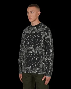 Awake NY T-Shirts^Big Paisley Longsleeve T-Shirt Black