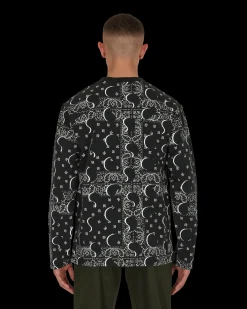 Awake NY T-Shirts^Big Paisley Longsleeve T-Shirt Black