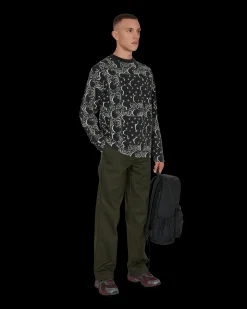 Awake NY T-Shirts^Big Paisley Longsleeve T-Shirt Black