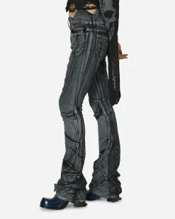 Ottolinger Pants^Big Waistband Drape Denim Pants Black / White