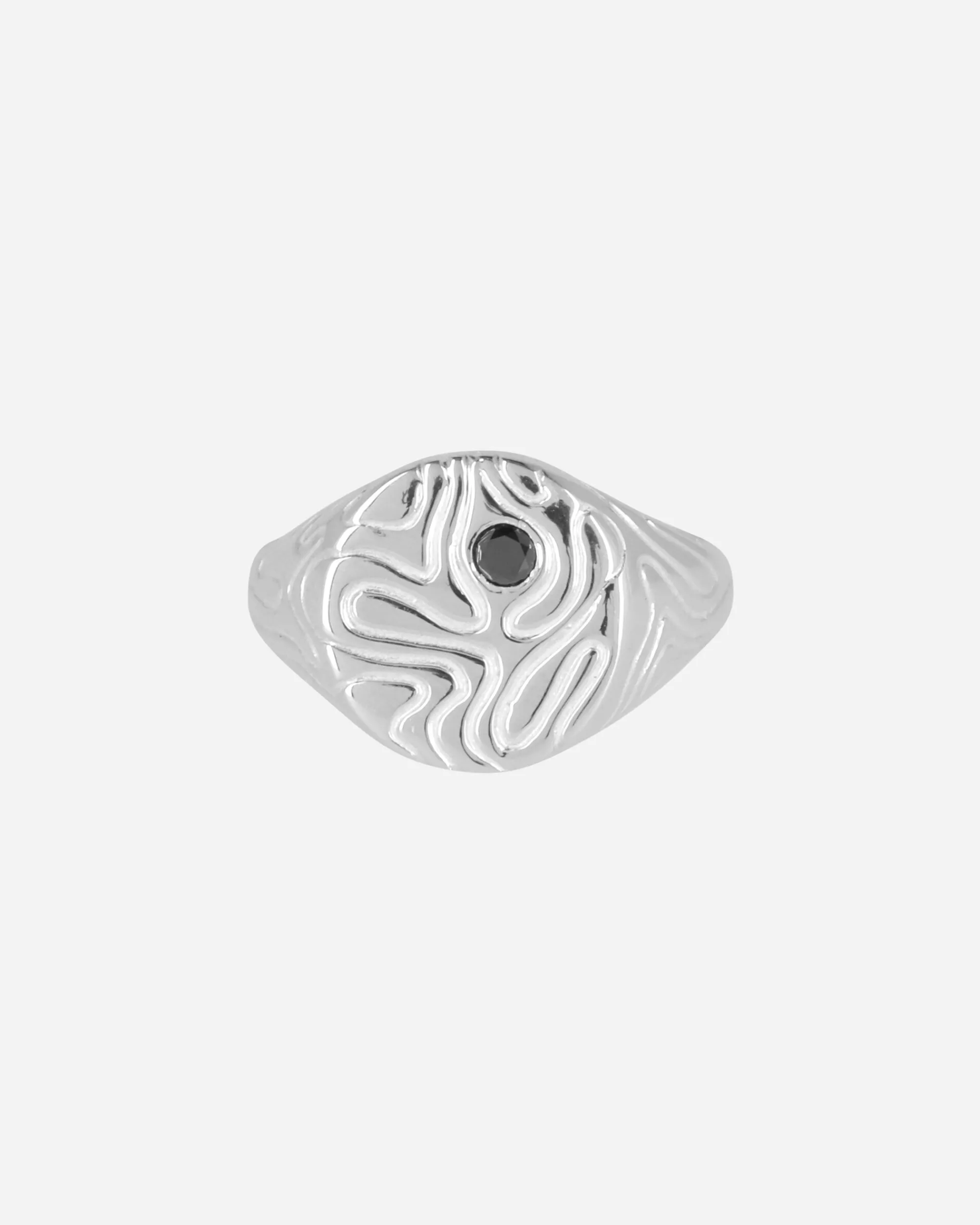 Octi Jewellery|Jewellery^Black Diamond Globe Signet Ring Silver
