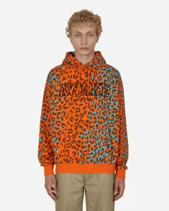 Awake NY Sweatshirts^Block Logo Hooded Sweatshirt Orange