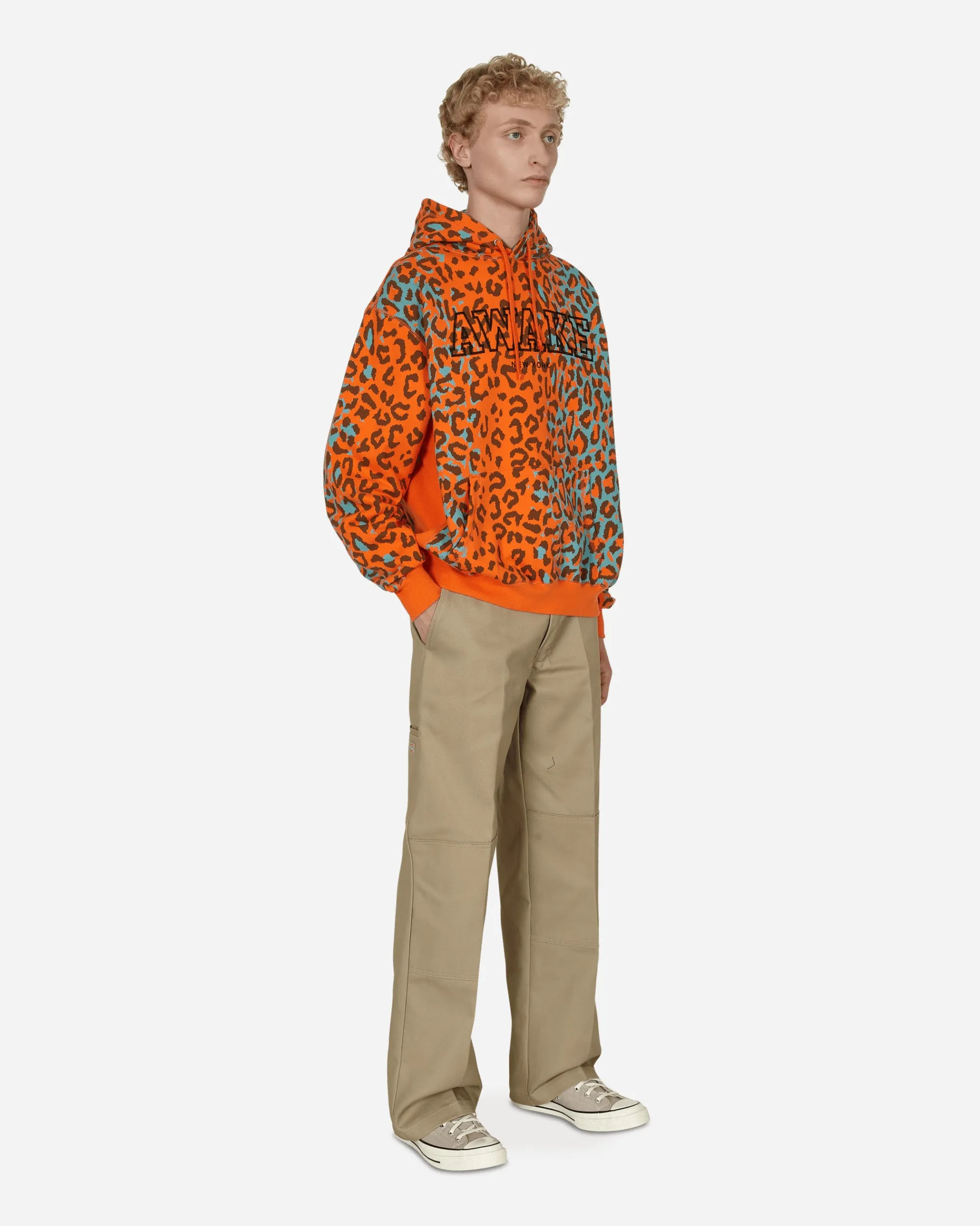 Awake NY Sweatshirts^Block Logo Hooded Sweatshirt Orange