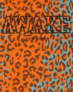 Awake NY Sweatshirts^Block Logo Hooded Sweatshirt Orange
