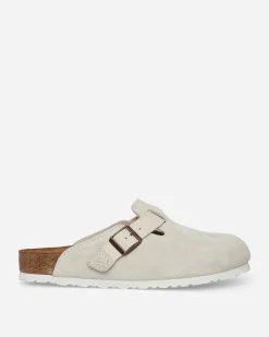 Birkenstock Sandals And Slides^Boston Suede Canvas Sandals Eggshell