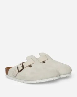 Birkenstock Sandals And Slides^Boston Suede Canvas Sandals Eggshell