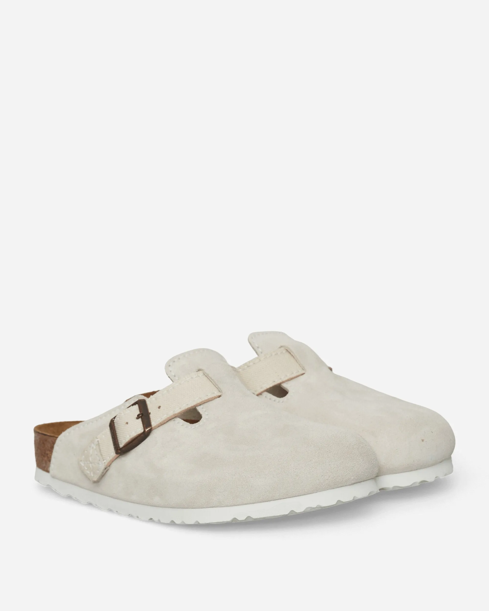 Birkenstock Sandals And Slides^Boston Suede Canvas Sandals Eggshell