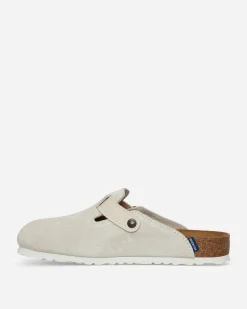 Birkenstock Sandals And Slides^Boston Suede Canvas Sandals Eggshell