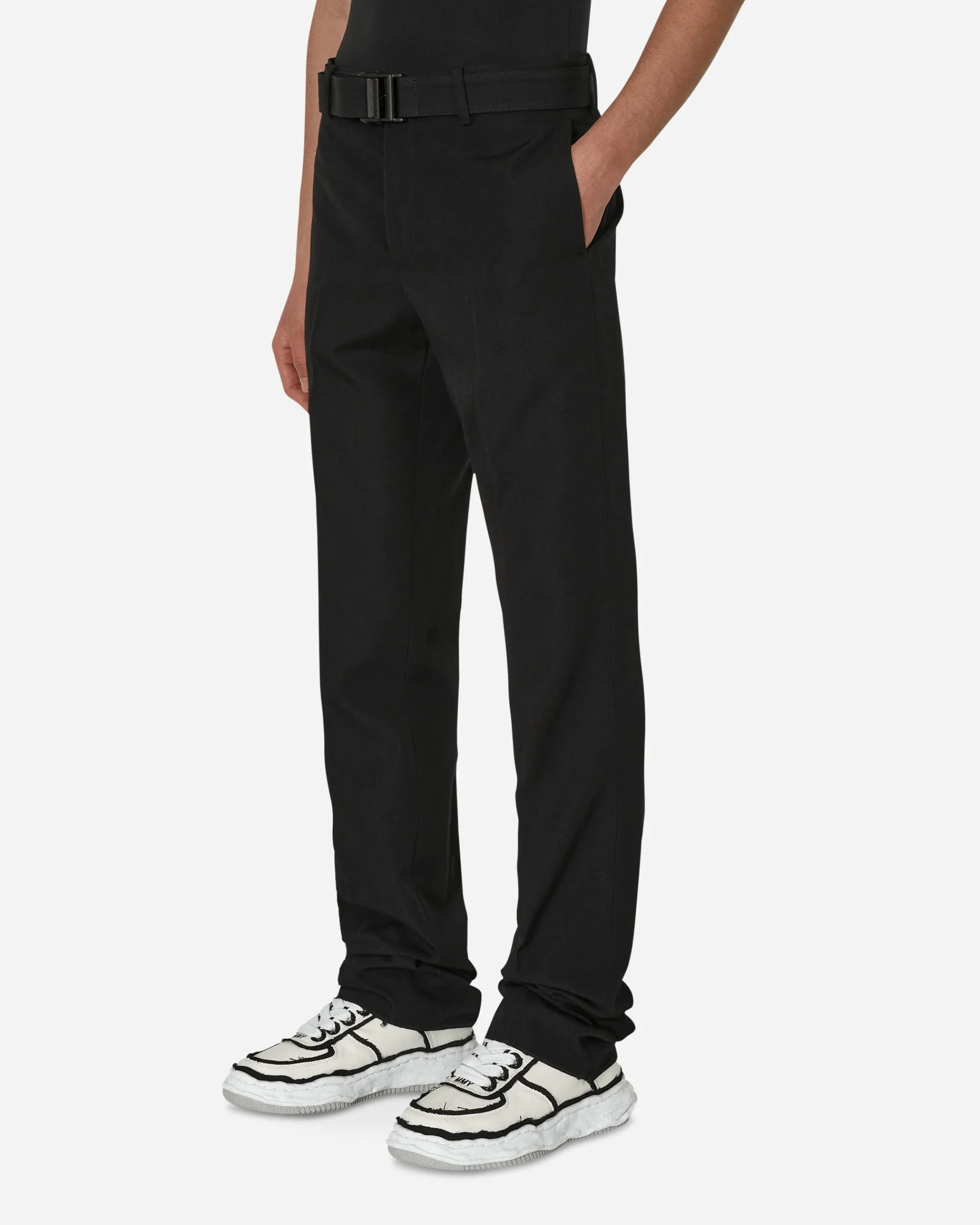Off-White Pants^Buckle Dry Wool Slim Pants Black