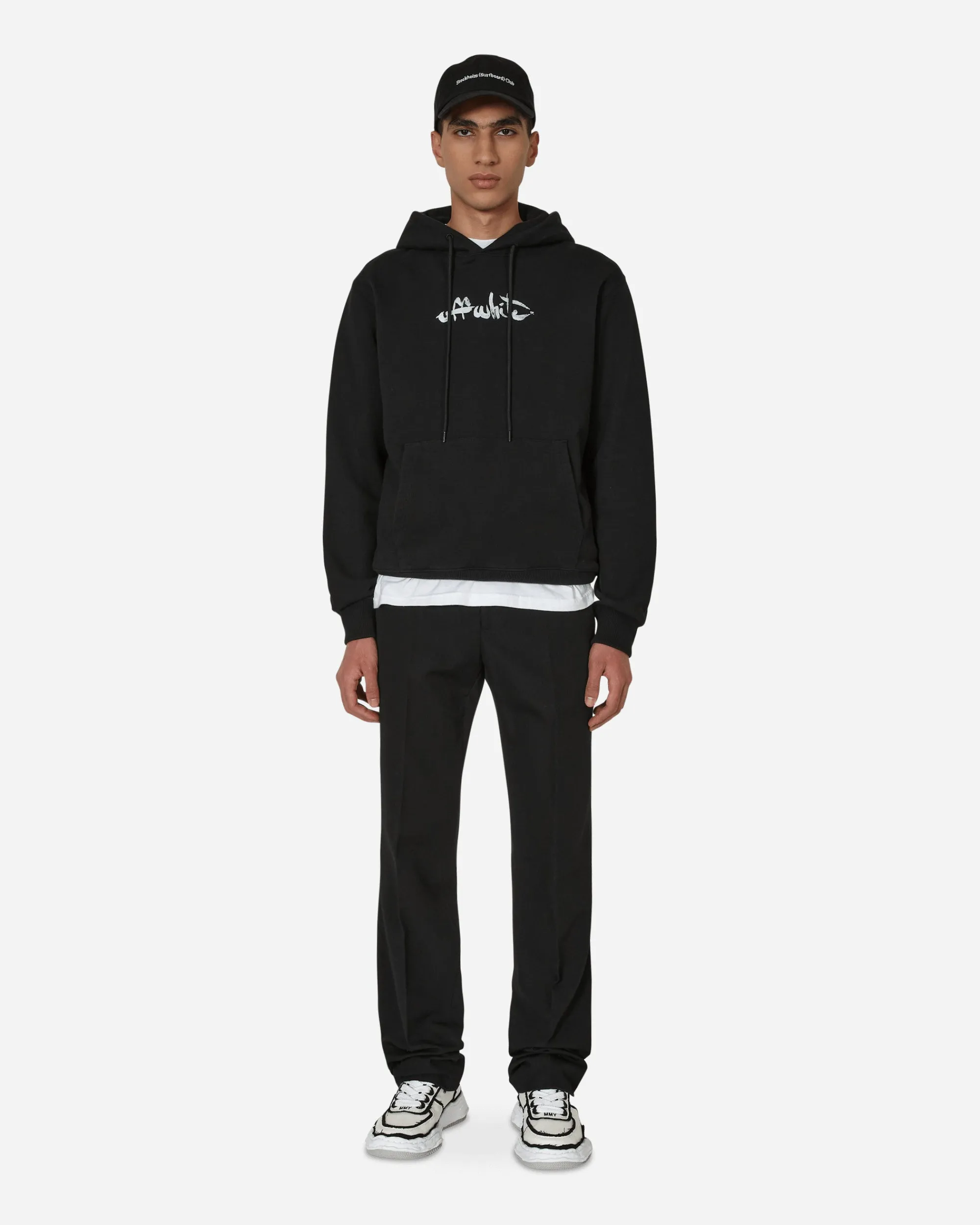 Off-White Pants^Buckle Dry Wool Slim Pants Black