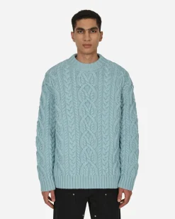 Dries Van Noten Knitwear^Cable Knit Sweater Blue