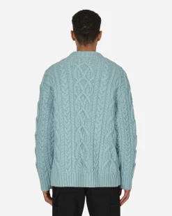 Dries Van Noten Knitwear^Cable Knit Sweater Blue