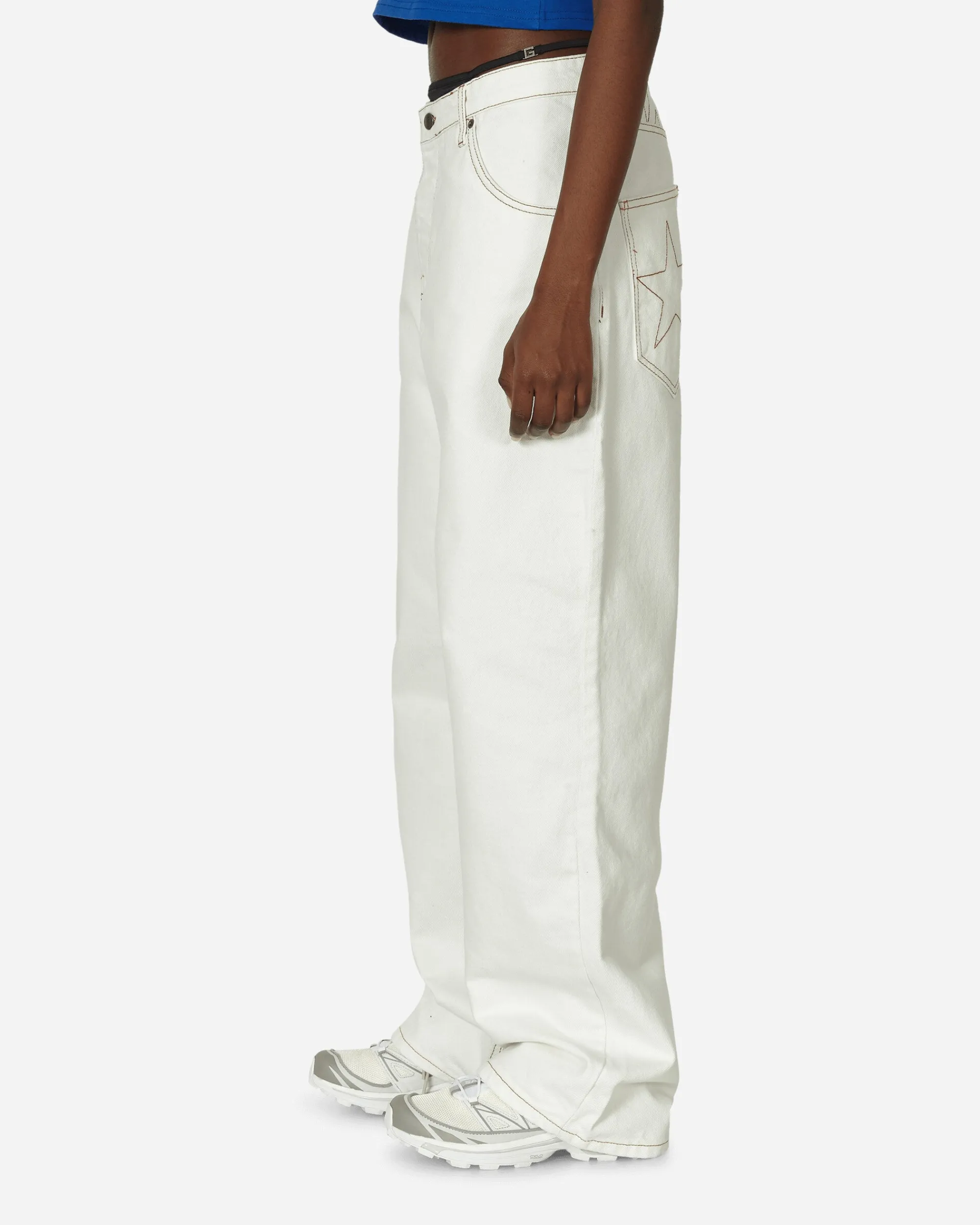 Nii Hai Pants^Canvas Baggy Jeans Cream