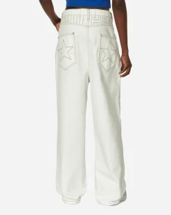 Nii Hai Pants^Canvas Baggy Jeans Cream