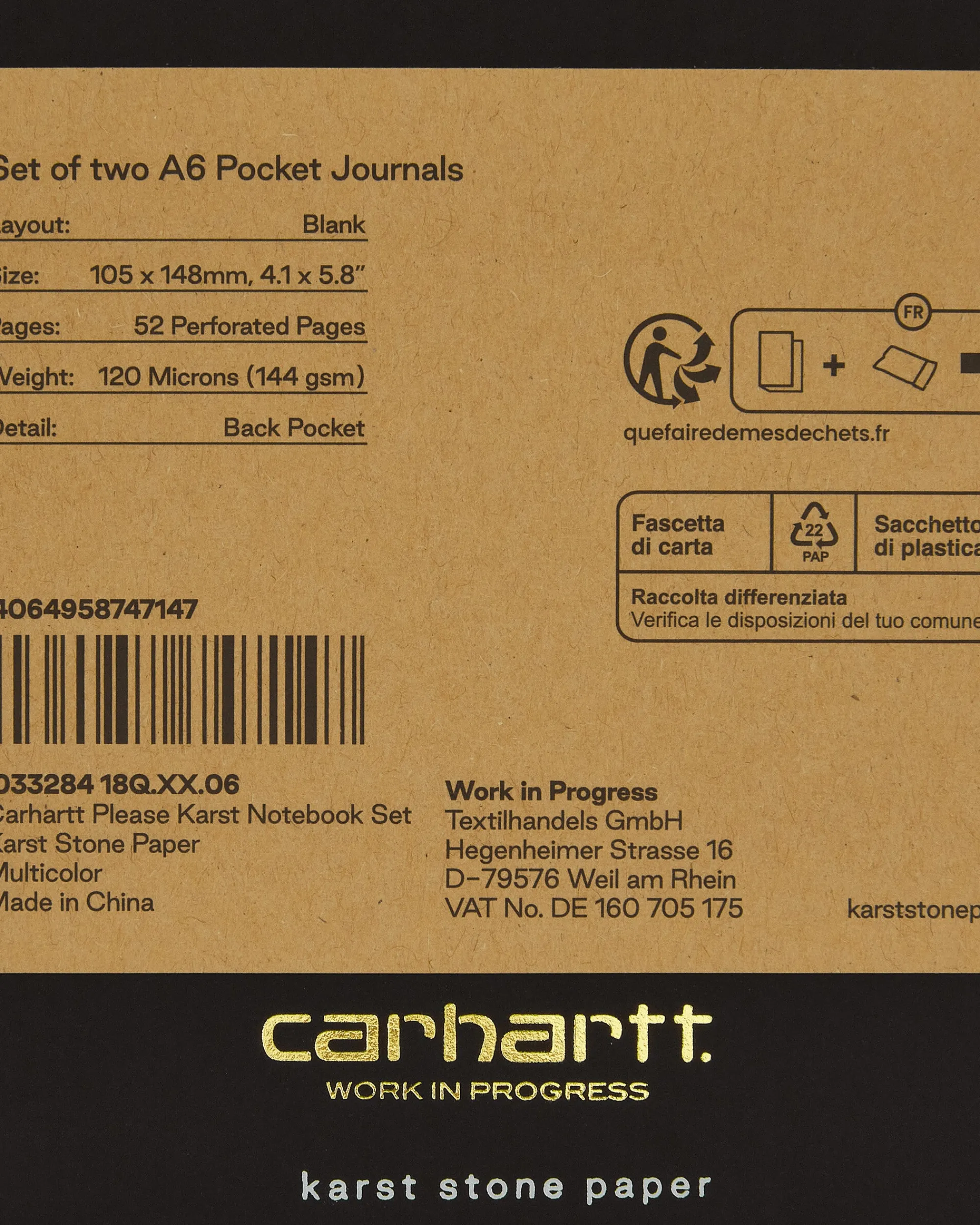 Carhartt WIP Home^Carhartt Please Notebook Set Multicolor
