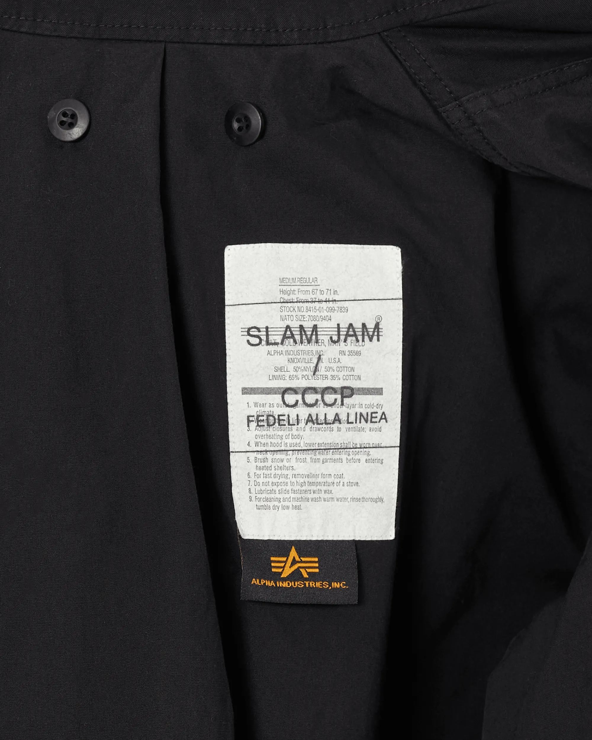 Slam Jam Coats And Jackets^CCCP Fedeli alla Linea Field Jacket Black