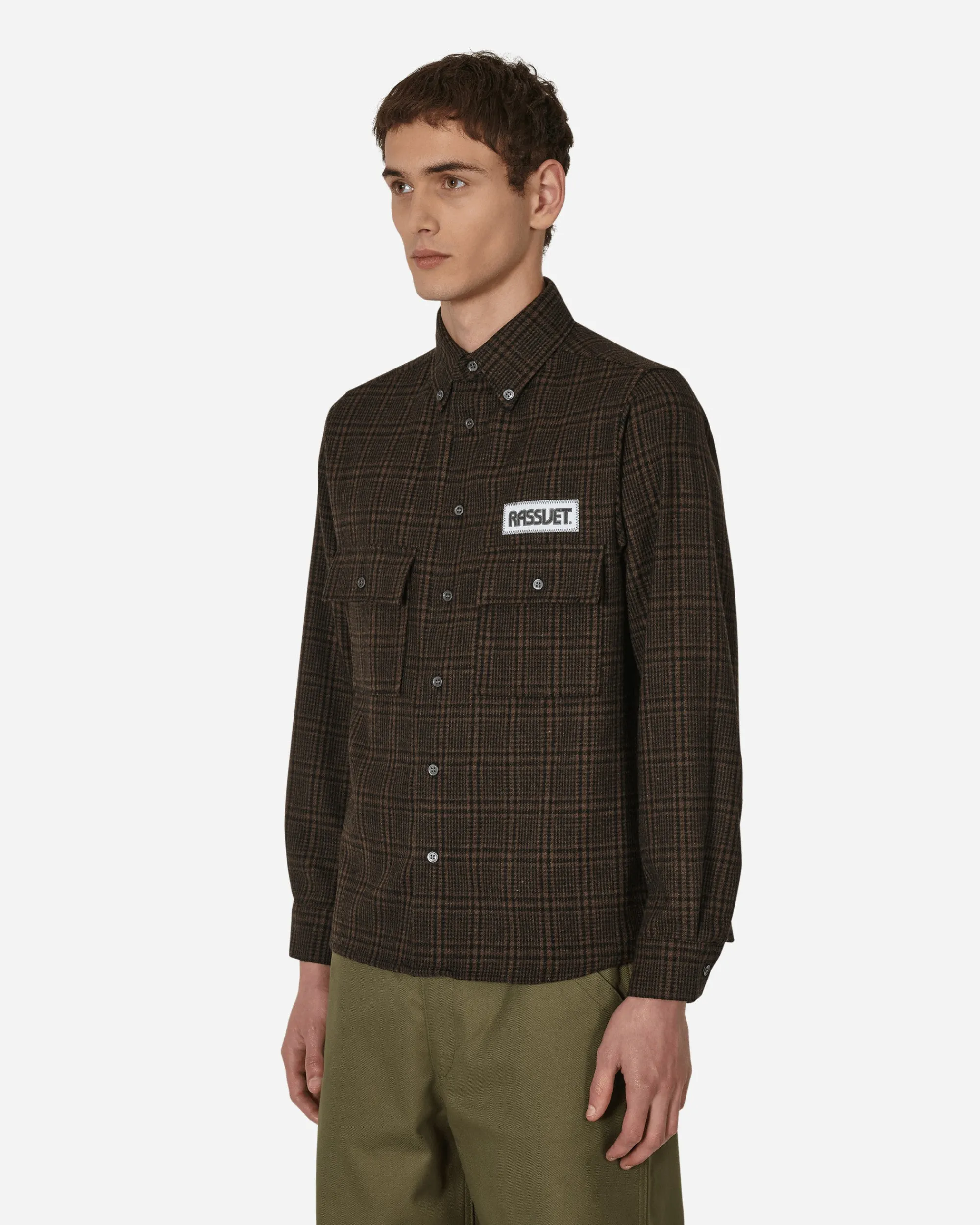 Paccbet Shirts^Checked Two Pocket Shirt Brown