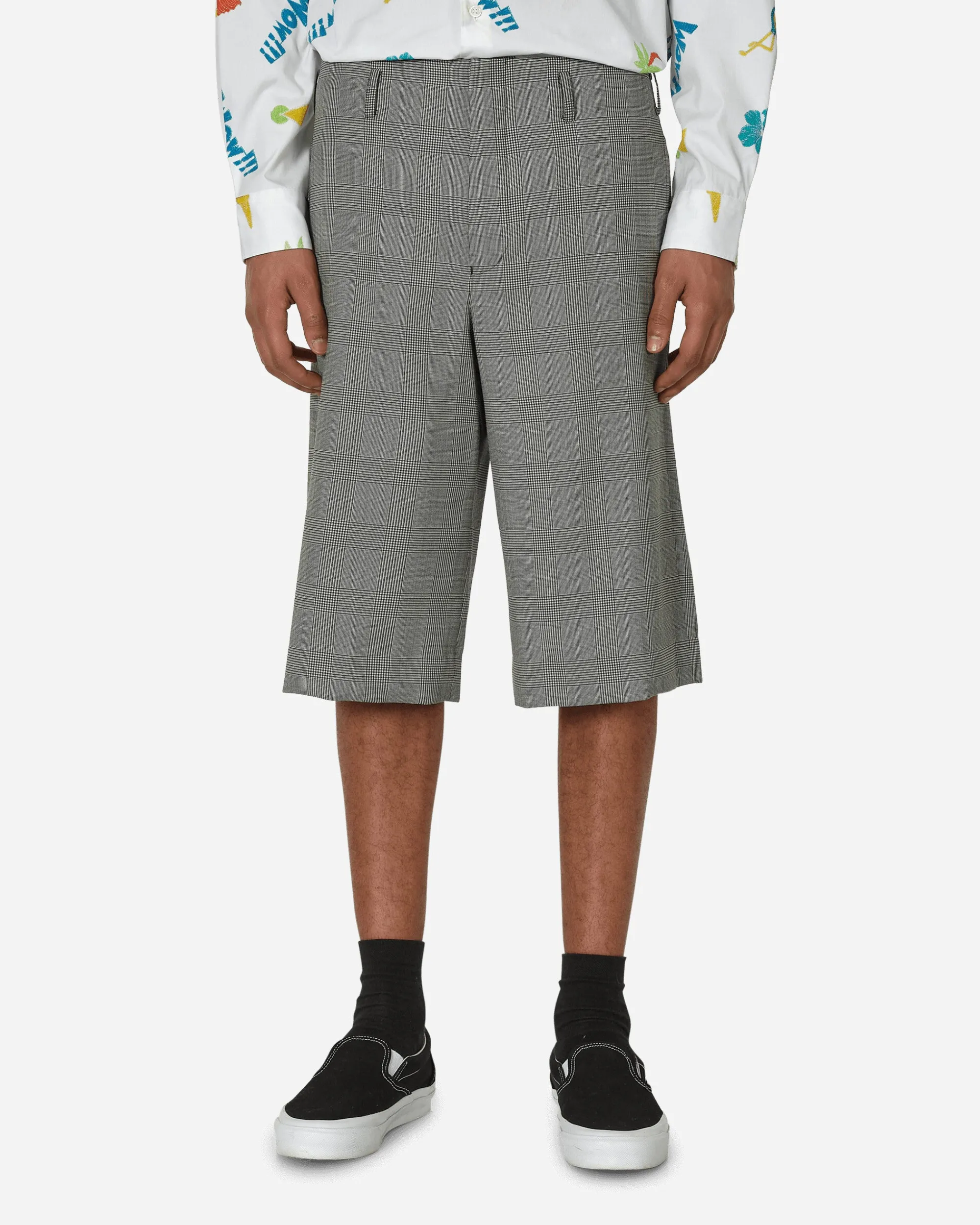 Comme Des Garçons Homme Plus Shorts^Checked Wool Shorts Black / Natural