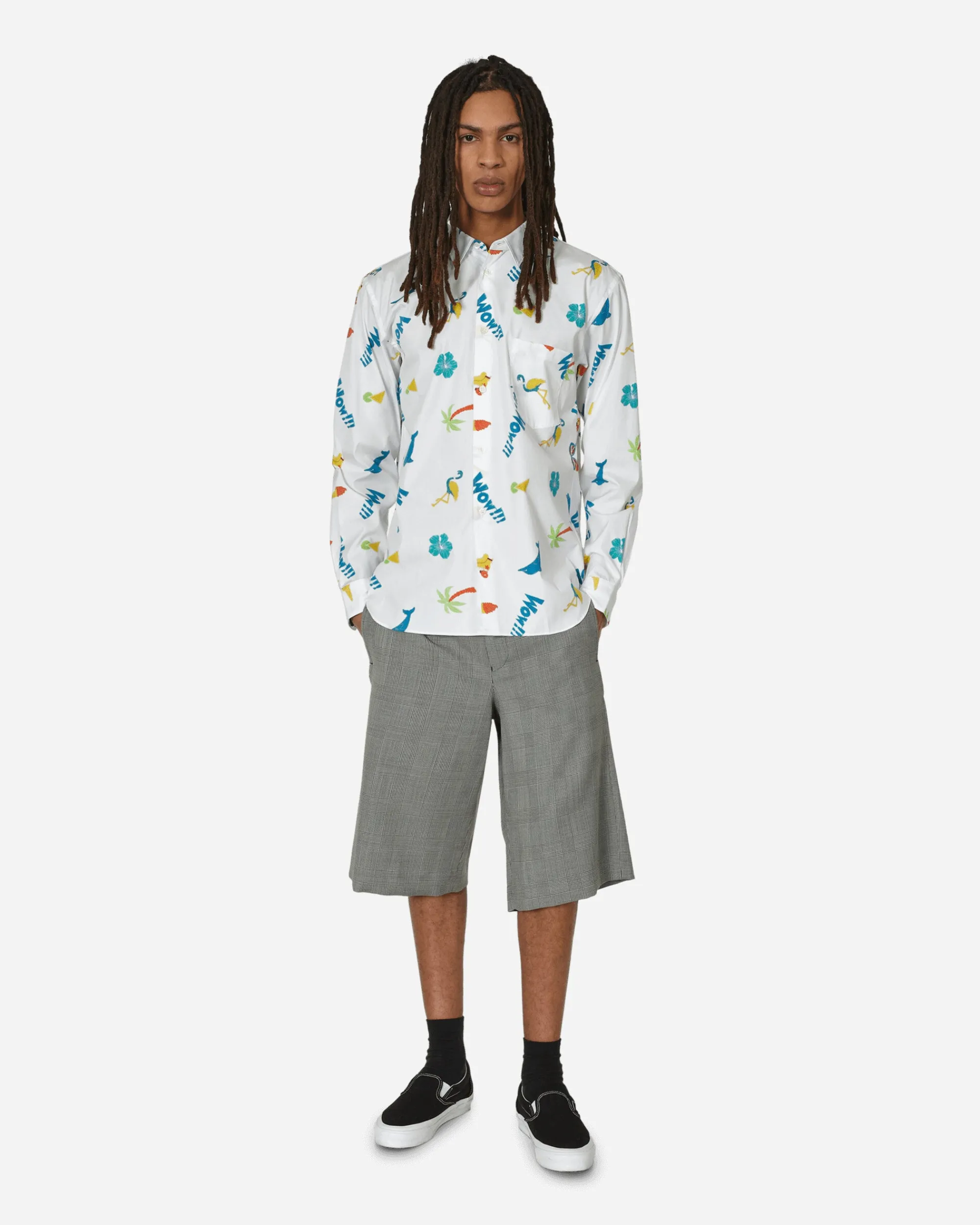 Comme Des Garçons Homme Plus Shorts^Checked Wool Shorts Black / Natural