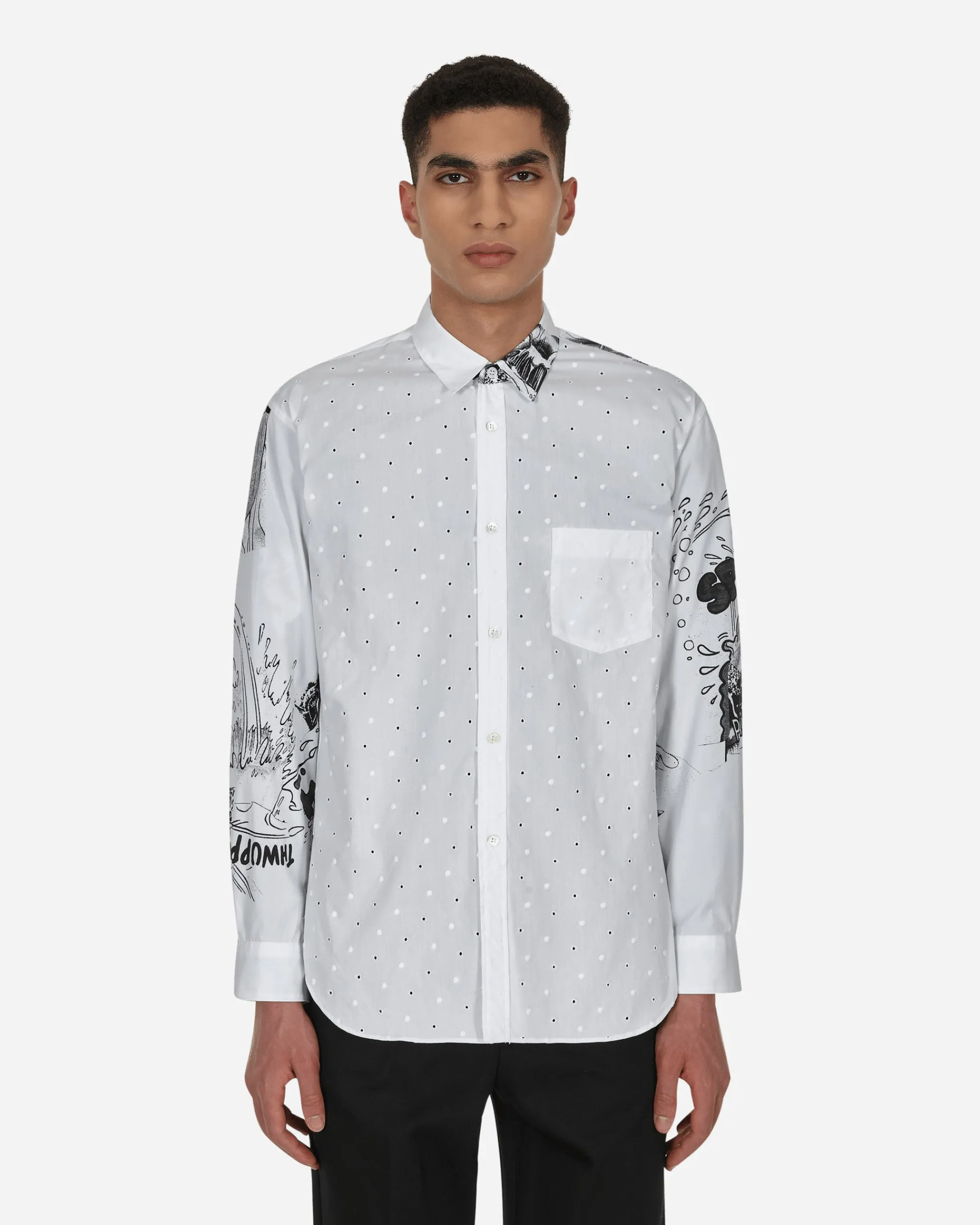Comme Des Garçons Shirt Shirts^Christian Marclay Printed Shirt White