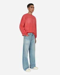 Guess USA Sweatshirts^Classic Logo Crewneck Sweatshirt Red