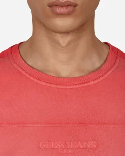 Guess USA Sweatshirts^Classic Logo Crewneck Sweatshirt Red
