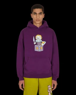 Brain Dead Sweatshirts^Clownin' Hooded Sweatshirt Purple