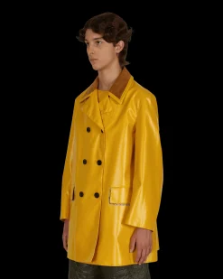 Maison Margiela Coats And Jackets^Coated Cotton Double Breasted Raincoat Yellow