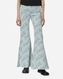 ERL Pants^Coca-Cola Jacquard Denim Flare Pants Grey