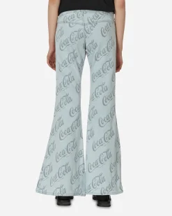 ERL Pants^Coca-Cola Jacquard Denim Flare Pants Grey