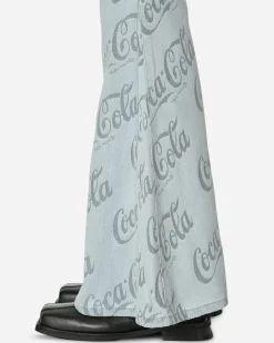 ERL Pants^Coca-Cola Jacquard Denim Flare Pants Grey