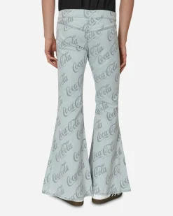 ERL Pants^Coca-Cola Jacquard Denim Flare Pants Grey