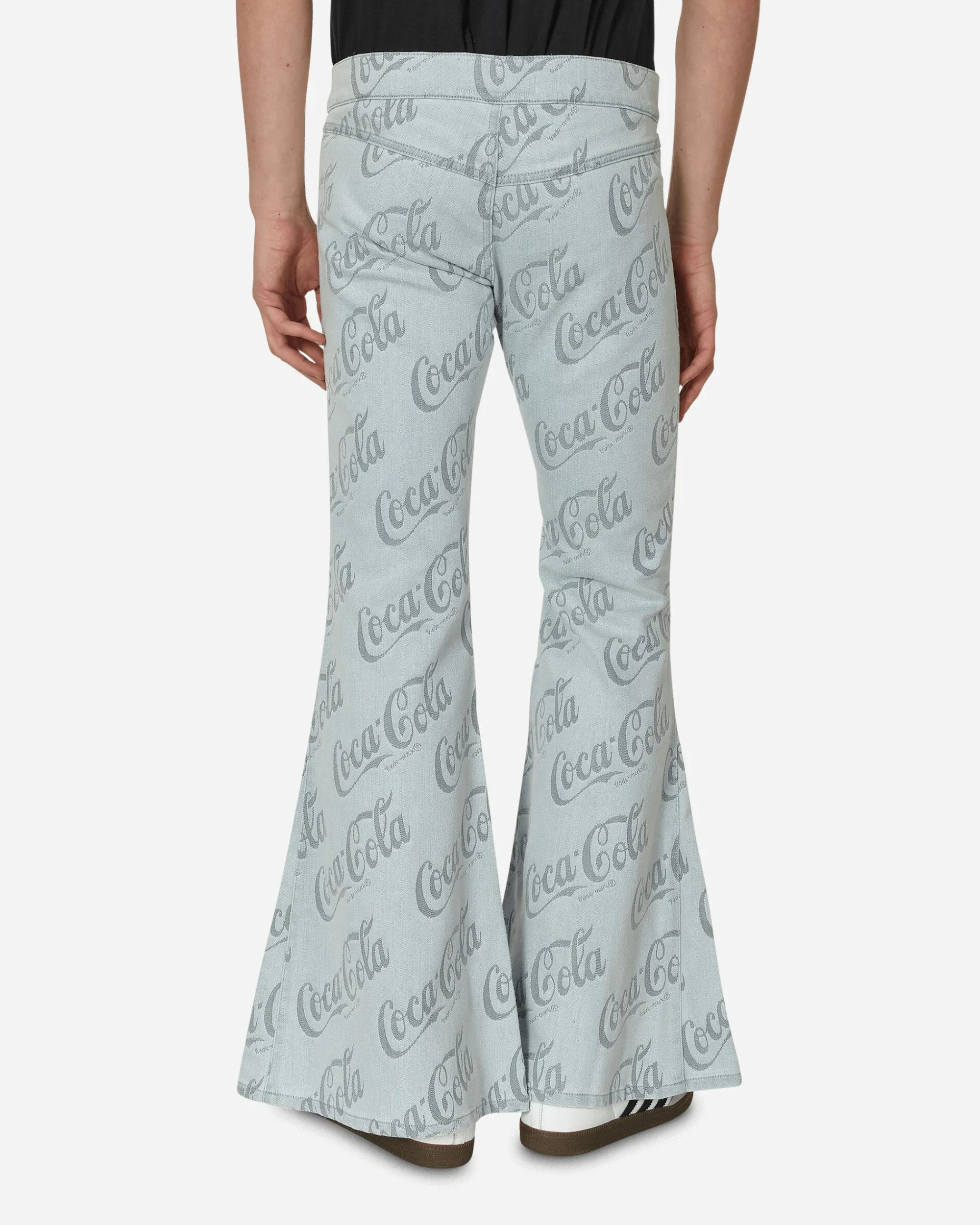 ERL Pants^Coca-Cola Jacquard Denim Flare Pants Grey