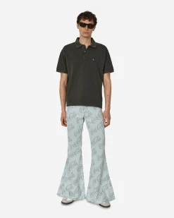 ERL Pants^Coca-Cola Jacquard Denim Flare Pants Grey