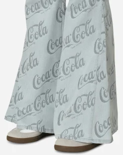 ERL Pants^Coca-Cola Jacquard Denim Flare Pants Grey