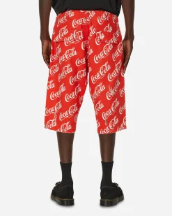 ERL Shorts^Coca-Cola Printed Canvas Shorts Red