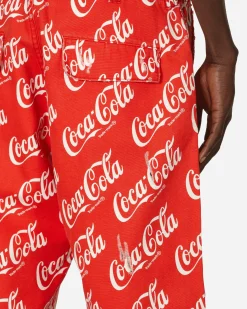 ERL Shorts^Coca-Cola Printed Canvas Shorts Red