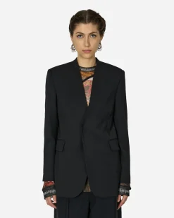 MM6 Maison Margiela Coats And Jackets^Collarless Padded Suit Jacket Black