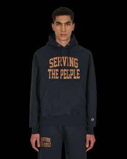Serving The People Sweatshirts^Collegiate Hooded Sweatshirt Blue