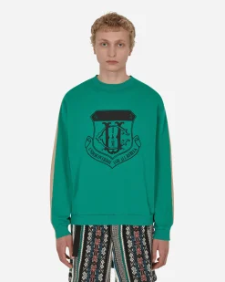 Undercoverism Sweatshirts^Color-Block Crewneck Sweatshirt Green