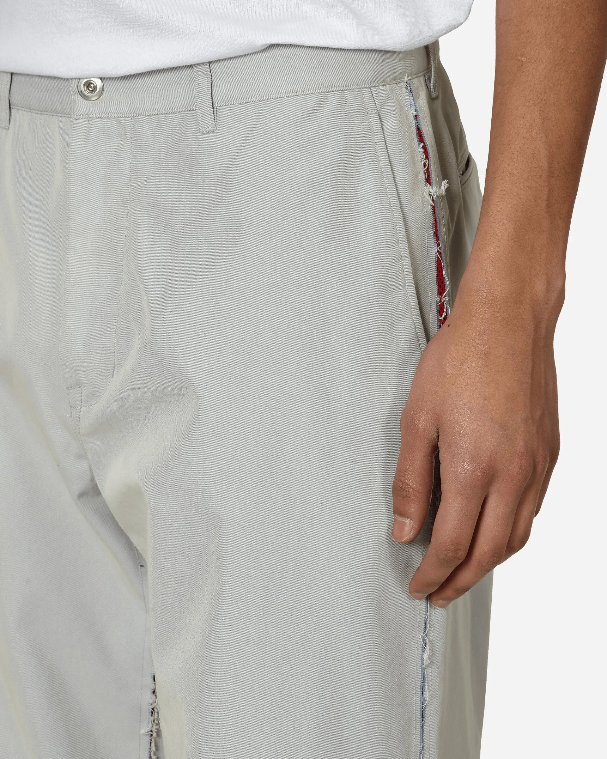 Unaffected Pants^Contrast Mesh Panel Pants Light Grey