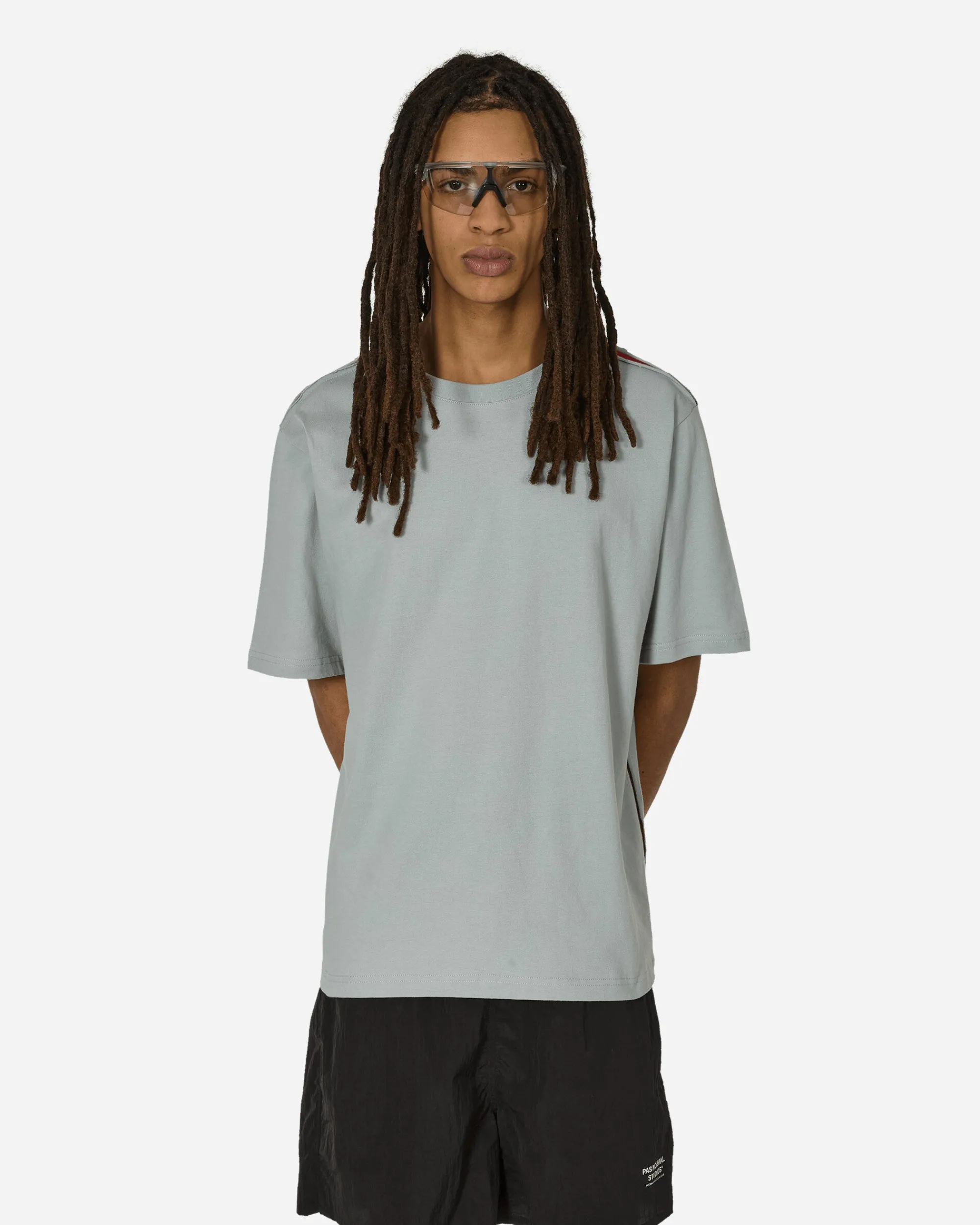 Unaffected T-Shirts^Contrast Mesh Panel T-Shirt Misty Blue