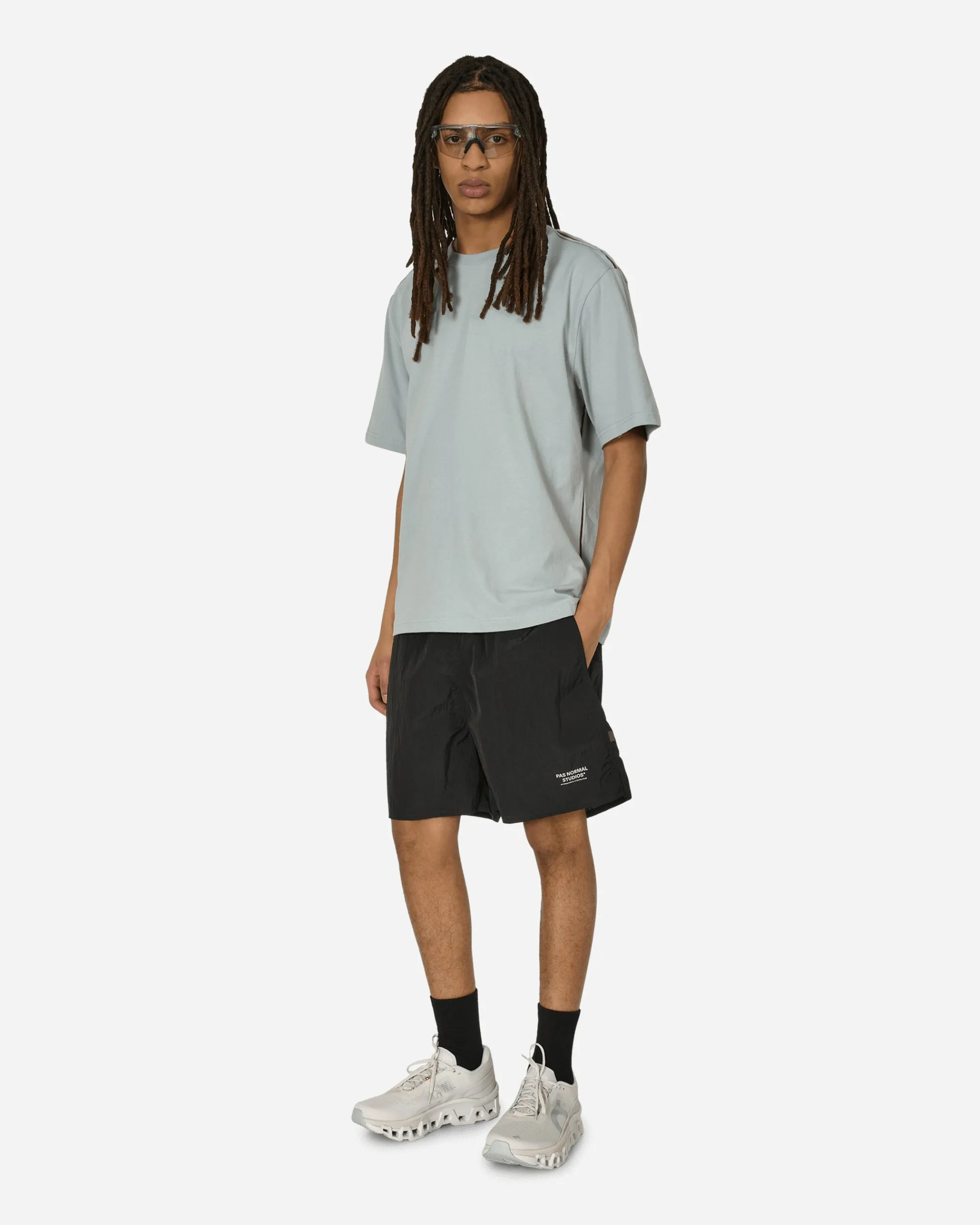 Unaffected T-Shirts^Contrast Mesh Panel T-Shirt Misty Blue