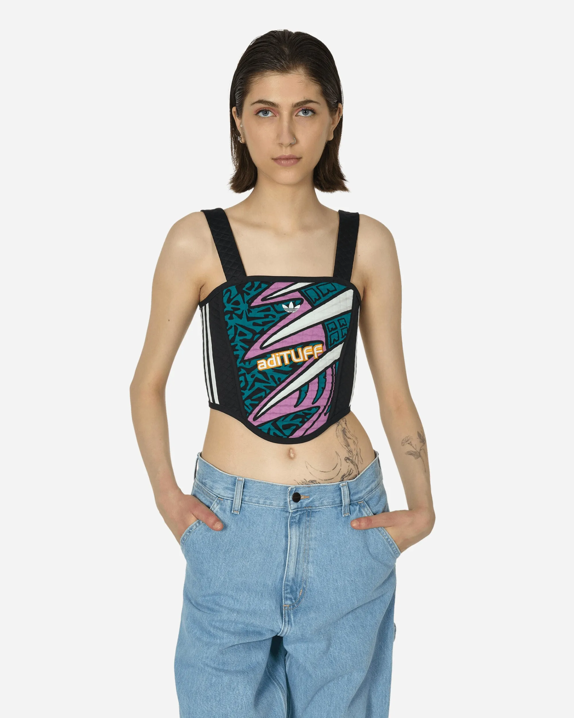 adidas T-Shirts^Corset Top Legacy Teal / Multicolor