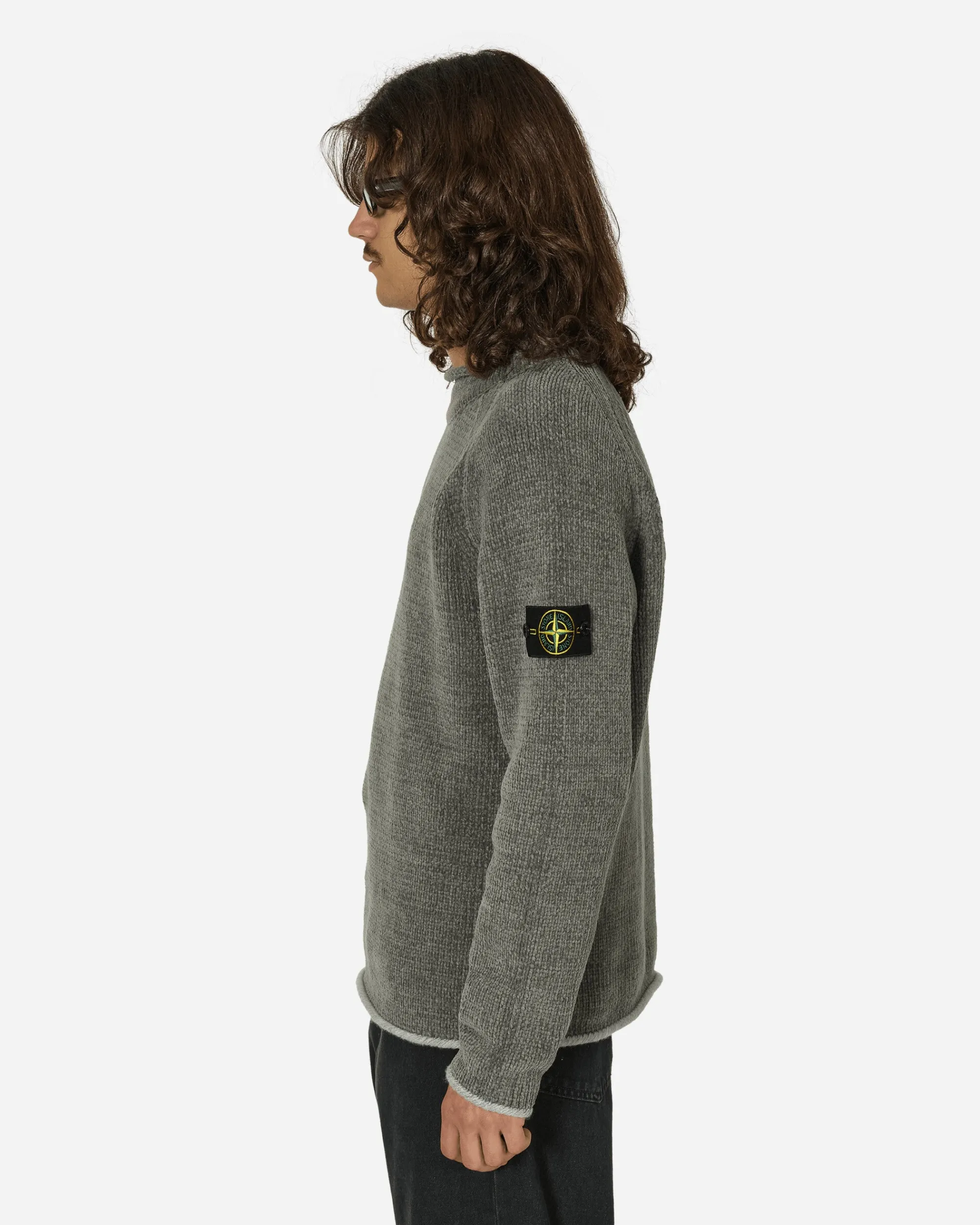 Stone Island Knitwear^Cotton Chenille Crewneck Sweater Grey