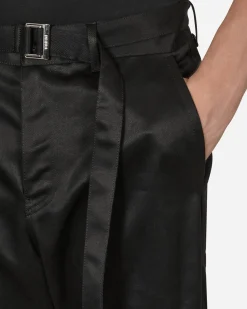 sacai Pants^Cotton Chino Knee Zip Pants Black
