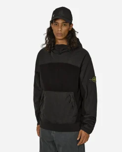 Stone Island Sweatshirts^Cotton Pile Nylon-TC Hooded Sweatshirt Black