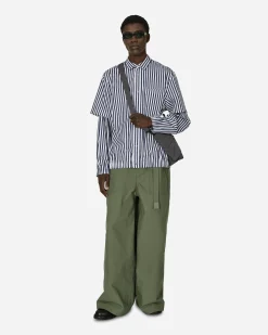 sacai Shirts^Cotton Poplin Shirt Navy Stripe