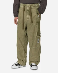 Maison MIHARA YASUHIRO Pants^Cotton Satin Cargo Trousers Khaki